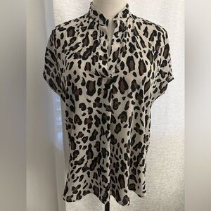 W5 Brown and Cream Animal Print Blouse